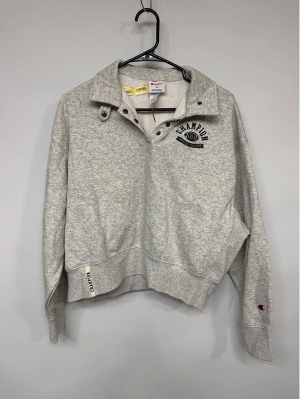 Champion Women's Gray Quarter Snap Pullover Sweatshirt Size S